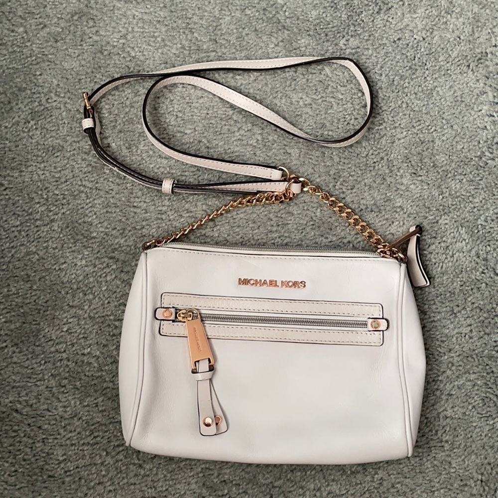 Cream and rose gold MK bag